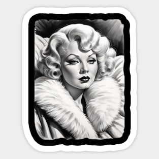 Mae West Black and White Portrait Sticker